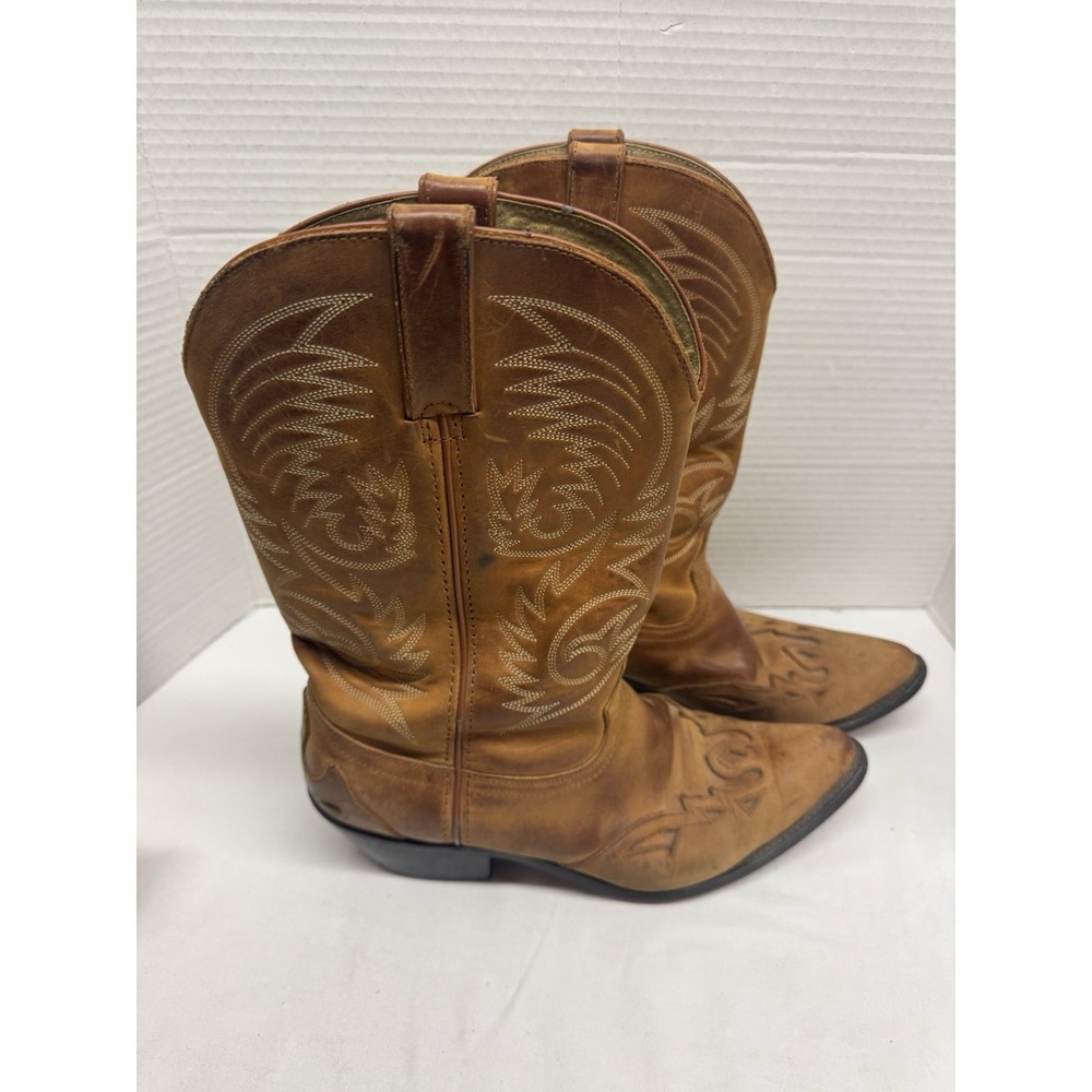 Durango Tan Leather Western Cowgirl Boots Pointed Toe Women's Size 9.5 Shoes